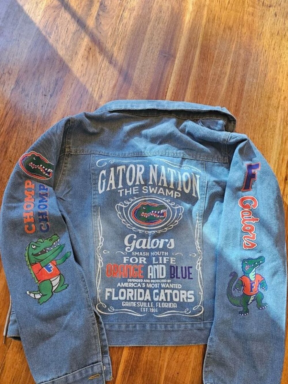 Florida Gators Denim Jean Short Jacket with Removable Hoodie Size S/M Women